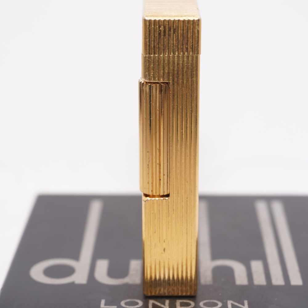 Rare Dunhill Lighter Gold Stripe Pattern-Ultrasonically cleaned_Working