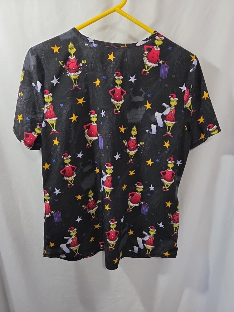 Dr.seuss Grinch Scrub Set Top And Pants Stretch Size M