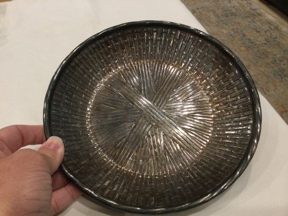 Vintage Gorham Woven Bowl Silver Plate