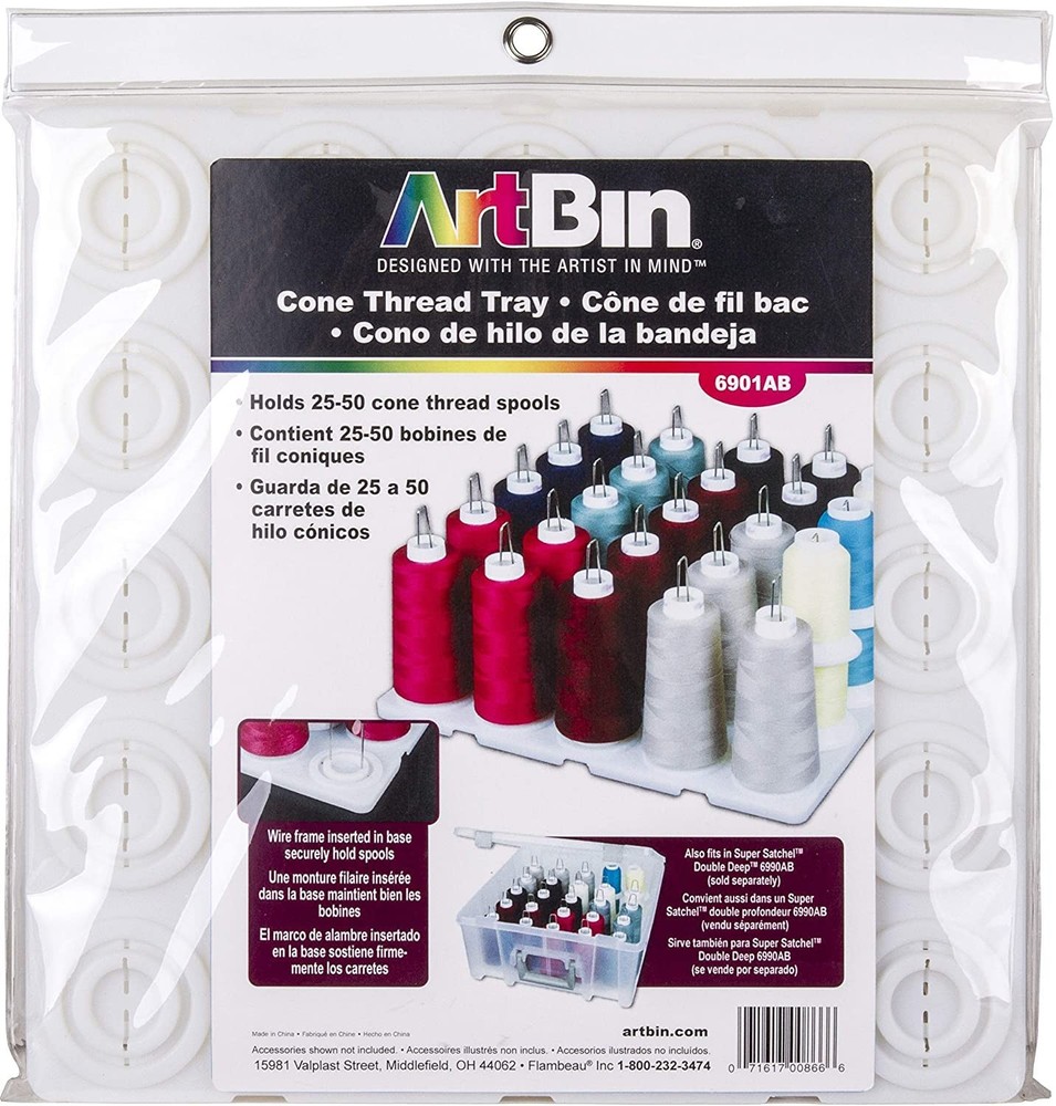 6901AB Cone Thread Tray, Sewing & Embroidery Serger Cone Thread Spool Assortm...