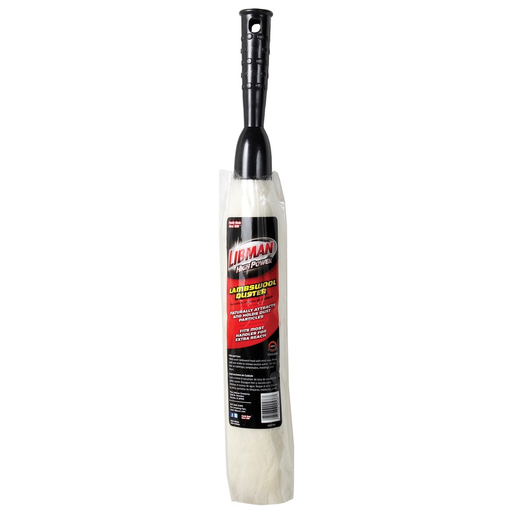Libman Natural Lambs Wool Wand Duster Standard Extension Threaded Handle