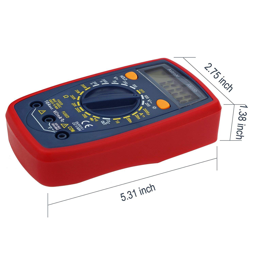 Multimeter Tester 2000 Counts Digital Multimeter with DC AC Voltmeter and Ohm Vo