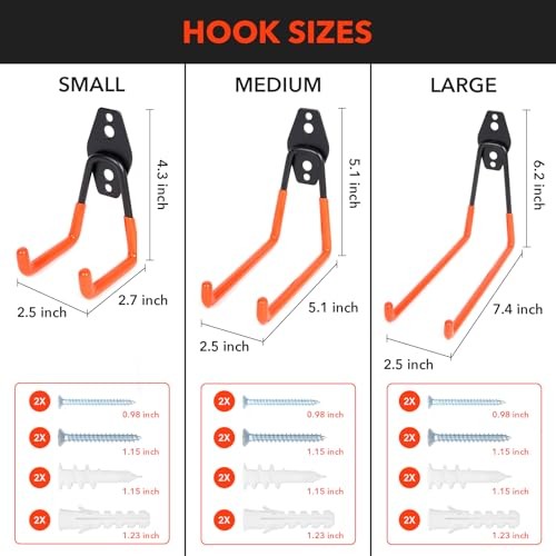 Pack Heavy Duty Steel Utility Wall Hooks, Wall Mount Medium Square Hook 2