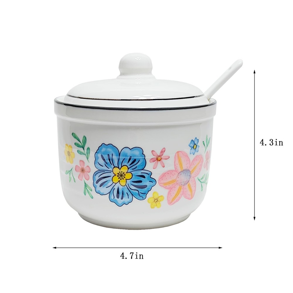 MaoYaMao Ceramic Bacon Grease Container with Medium, Colorful