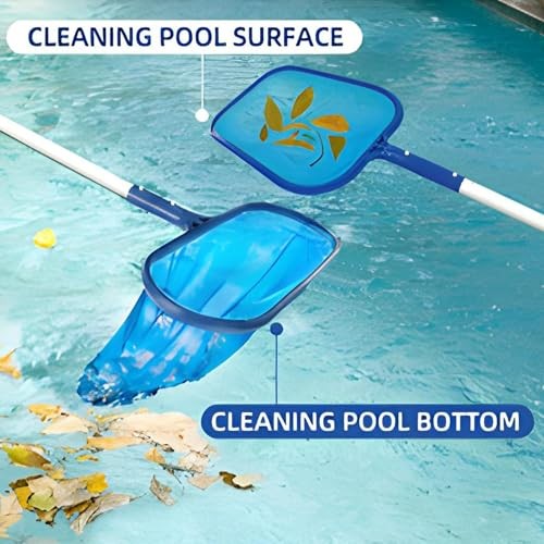 Deluxe Pool Skimmer Net Set with Reinforced Frame and Net Set (Shallow + Deep)