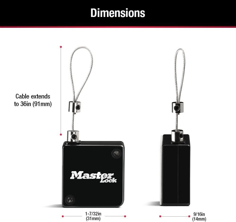 Master Lock 5490D Retractable Lock Box Key Tether For Master Lock Lock Boxes 540