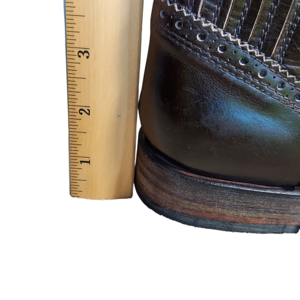 Sendra 1729 100th Anniversary Handmade Button Brogue Boots Brown Leather 8