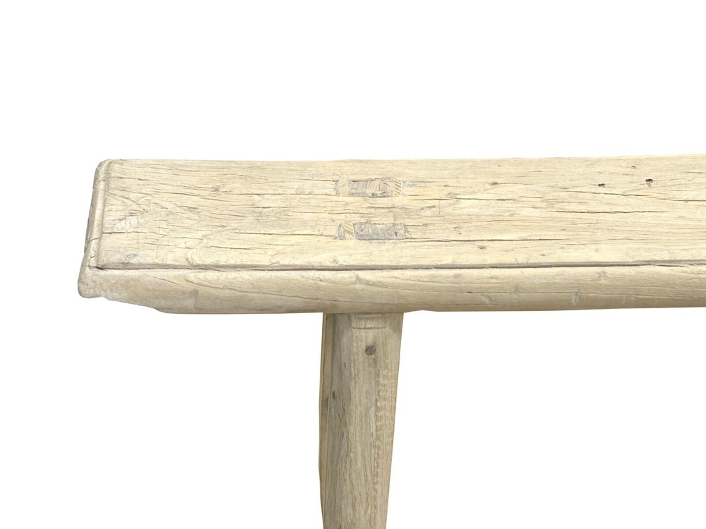 Raw Rough Wood Grain Rectangle Long Slim Stool Bench Side Table ws4630
