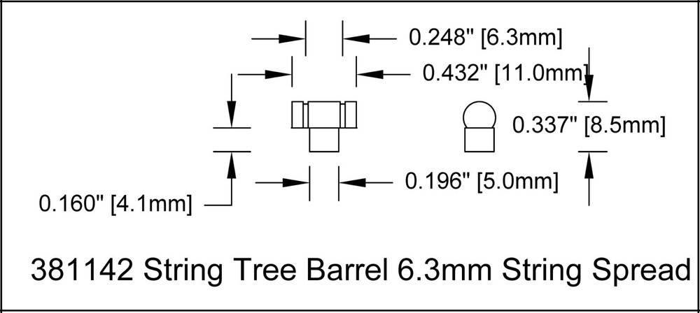 String Trees Barrel Style Chrome 6-3mm Set of 2