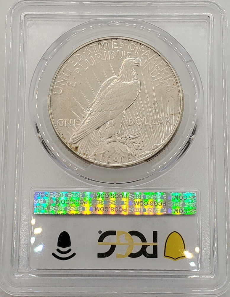 1934 Peace Silver Dollar PCGS AU 58 BLUE LABEL