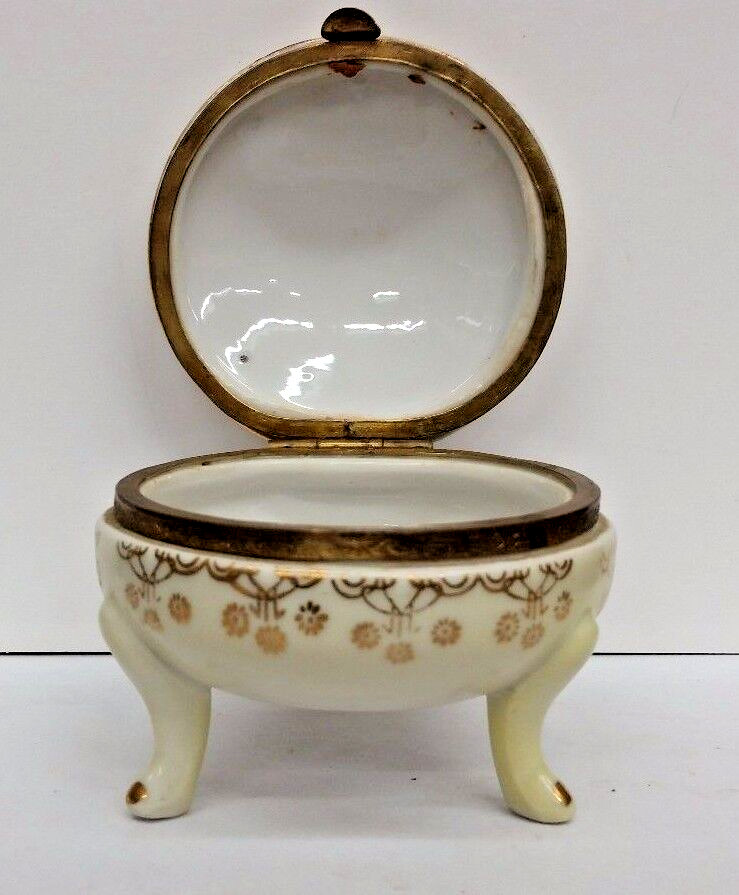 Porcelain trinket box shaped like a consul table