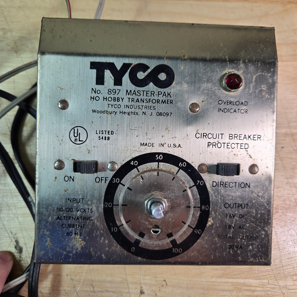 Tyco Model 897 Master Power Pak Hobby Transformer HO Scale read