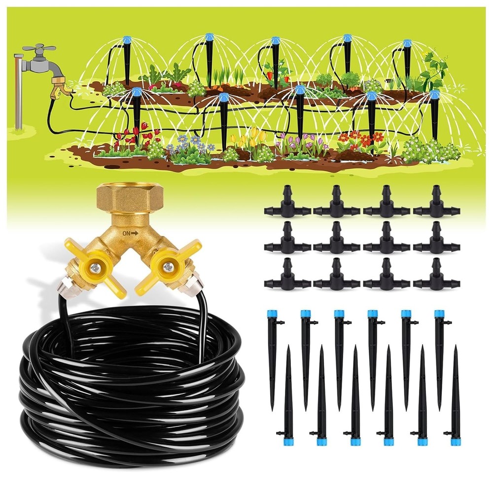 Versatile 50ft Automatic Drip Watering System for Plant Care & Efficiency
