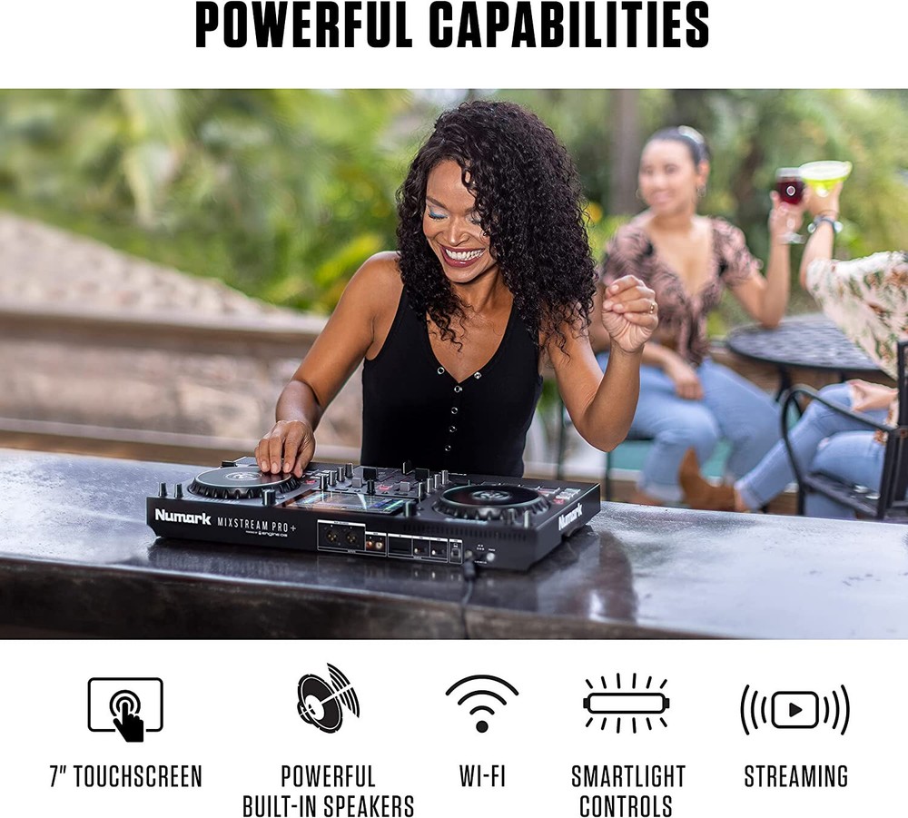 Numark Mixstream Pro+ Standalone DJ Controller Amazon Music, Serato & Virtual DJ
