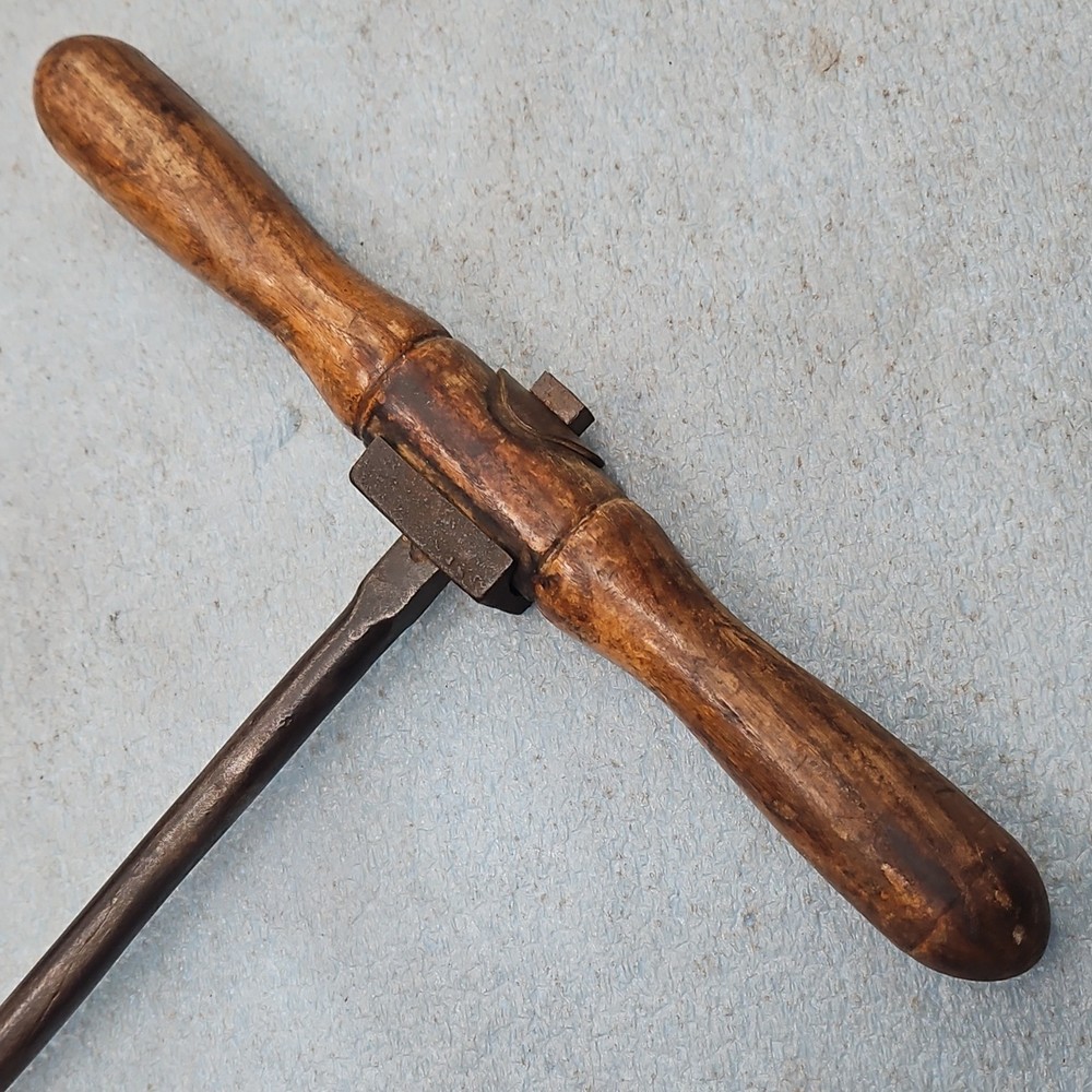 Antique 2" Excelsior T-Handle Wood Auger Irwin Pattern Coarse Thread Frame Tool