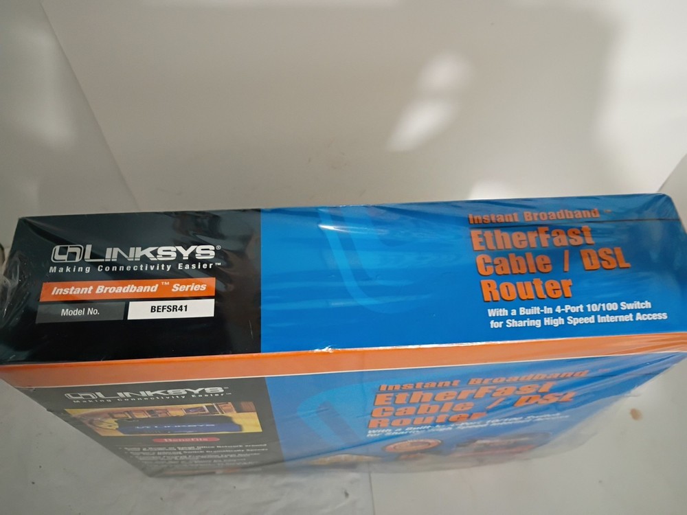 Linksys EtherFast Cable/DSL Router with a 4-Port Switch, Model BEFSR41.
