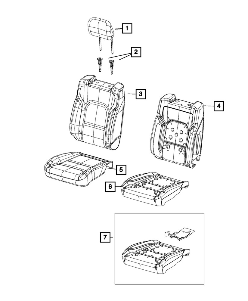 Genuine Mopar Front Headrest 6CL881XRAC
