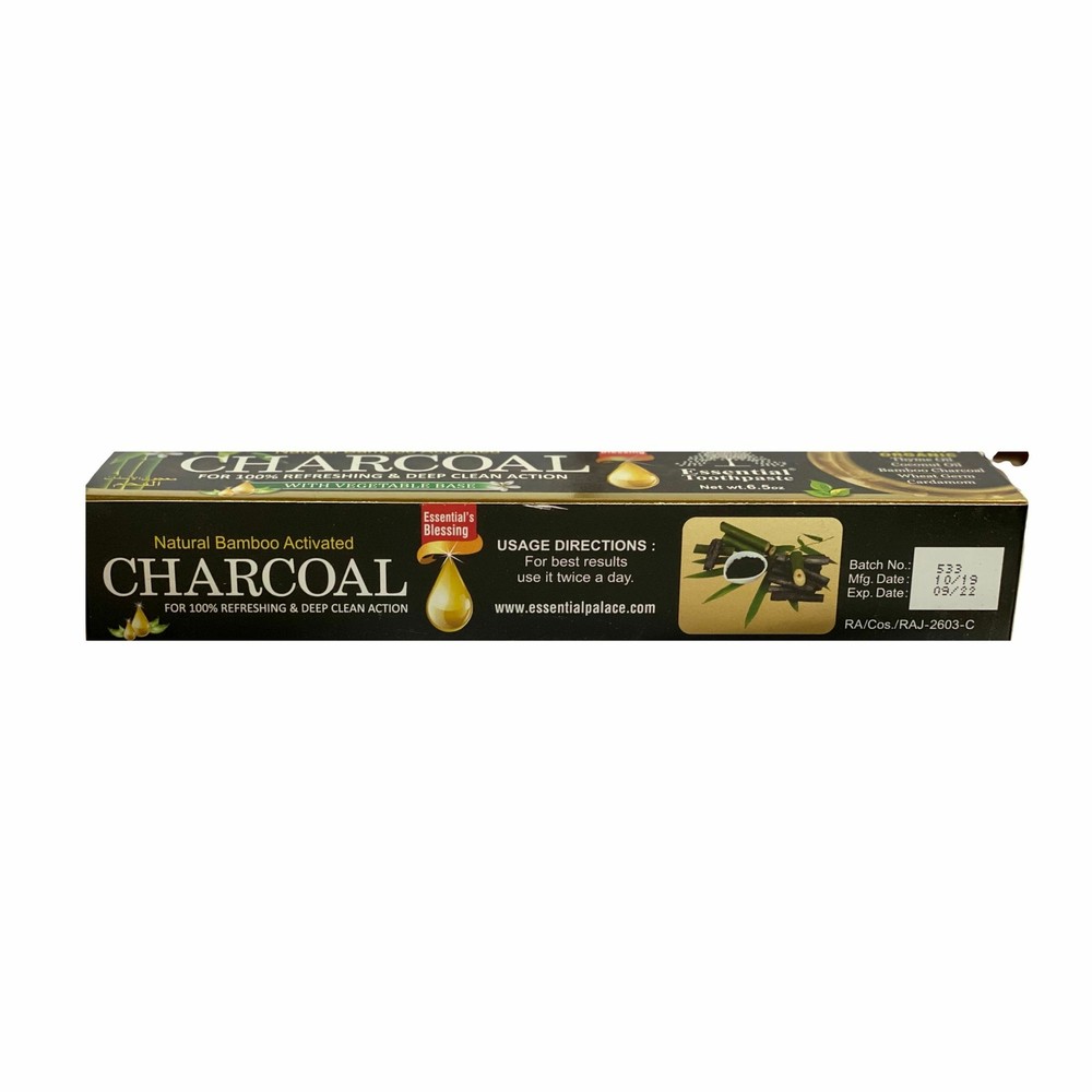 Essential Charcoal Toothpaste Organic Flouride Free 200g
