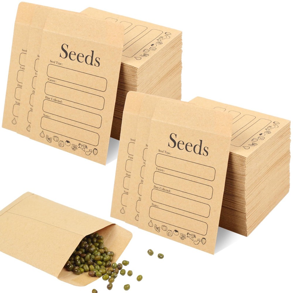 156 Pcs Kraft Seed Packets Envelopes for Flower Vegetables Seeds Storage