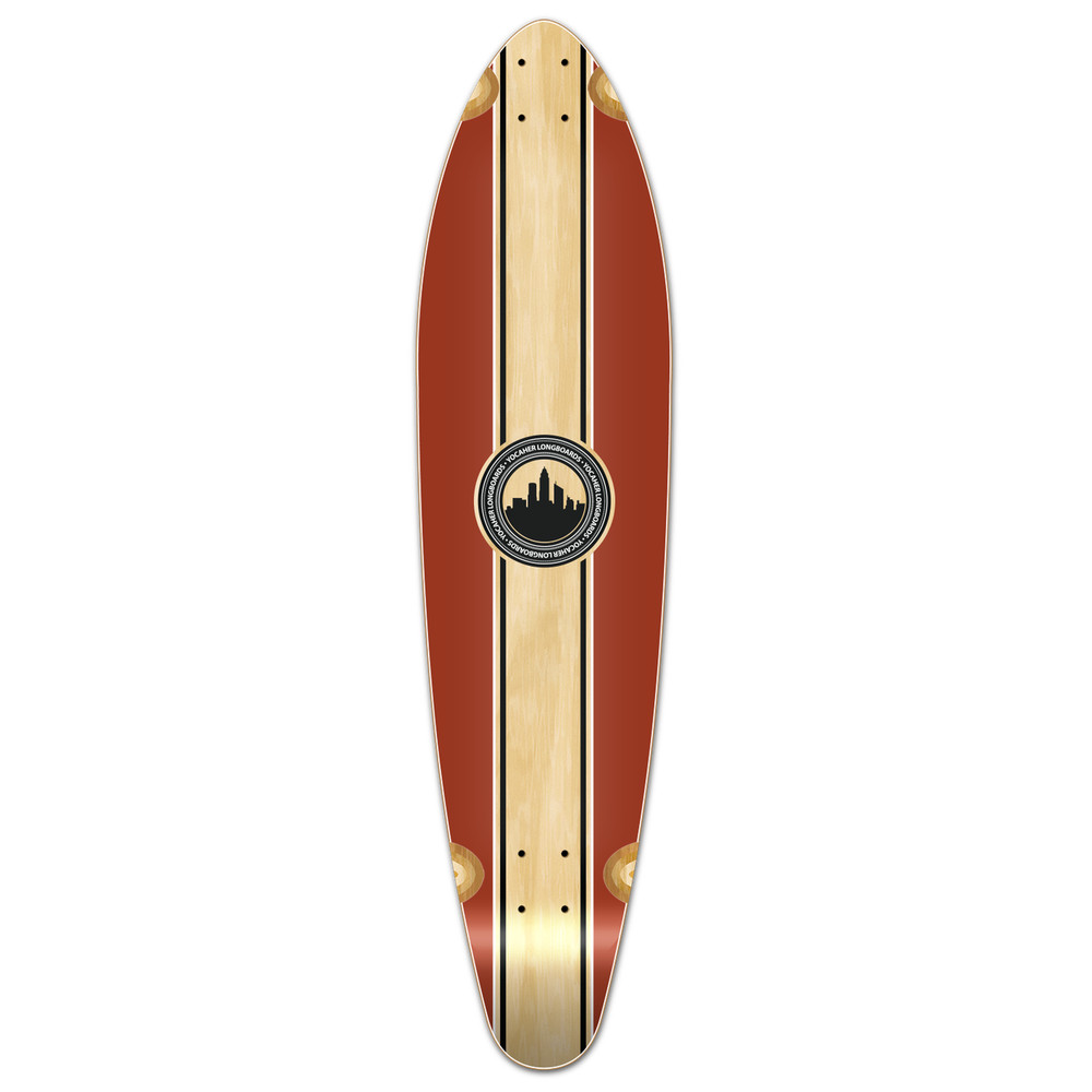 Yocaher Kicktail Longboard Deck - Crest Burgundy  (DECK ONLY)