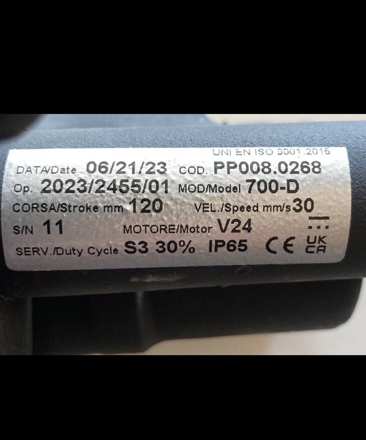 LITEX AB Model 700-D. PPOO.0268, linear Actuator. ￼