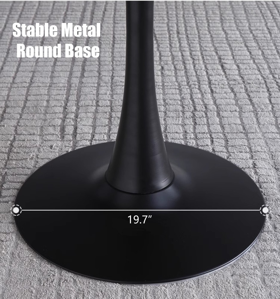 Round Table, Modern Dining Table, Dining Table, MDF Top and Steel Base Tulip R