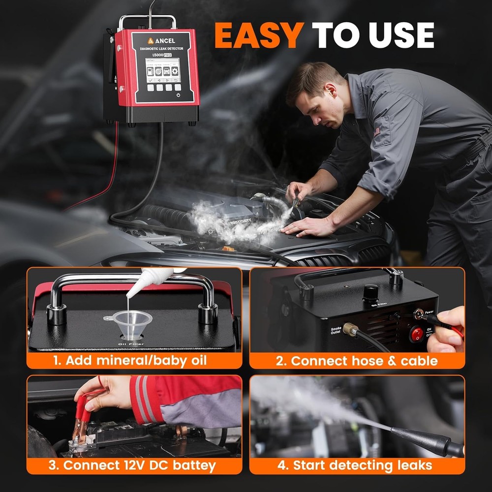 LCD Screen Vacuum Smoke machine Automotive Leak Detection EVAP Turbo System Test