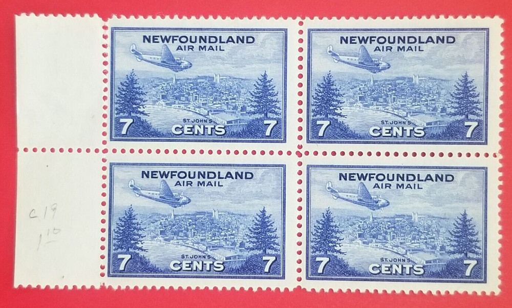 Canada Newfoundland C19 Air Mail Stamp - Labrador Issue MLH Block