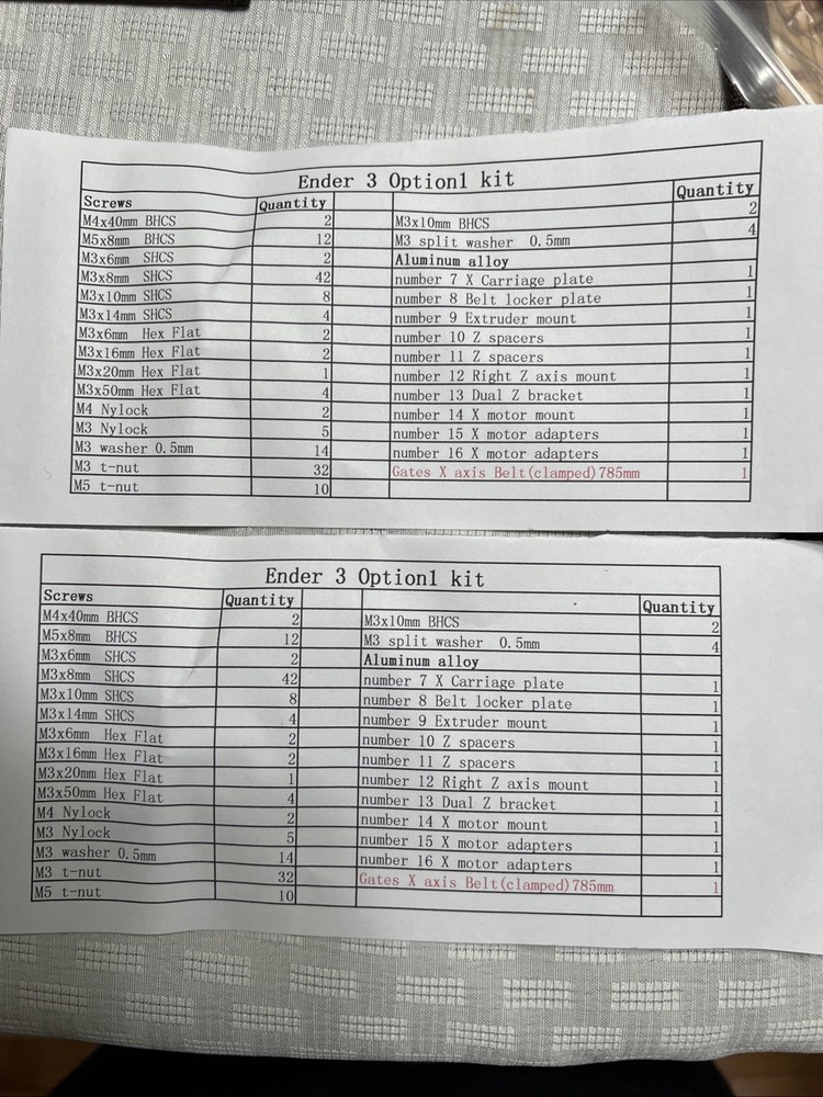 Ender 3 Aluminum X Axis Linear Rail Conversion Kit