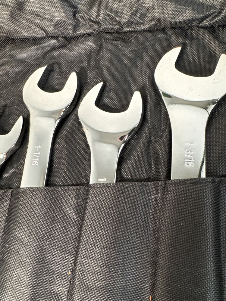 Der Erwachte Super-Thin Open End Wrench Set SAE 6-Piece Rolling Pouch