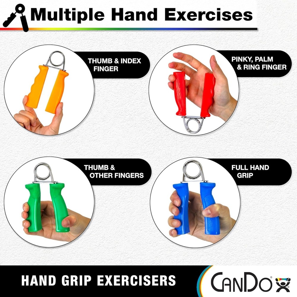 CanDo Hand Grip Exerciser Pair Yellow, X-Light - 3 lb