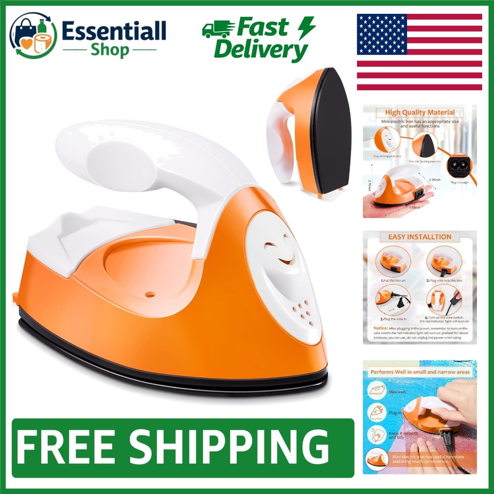 Versatile Mini Iron with Charging Base - Ideal for Fusible Patch Projects
