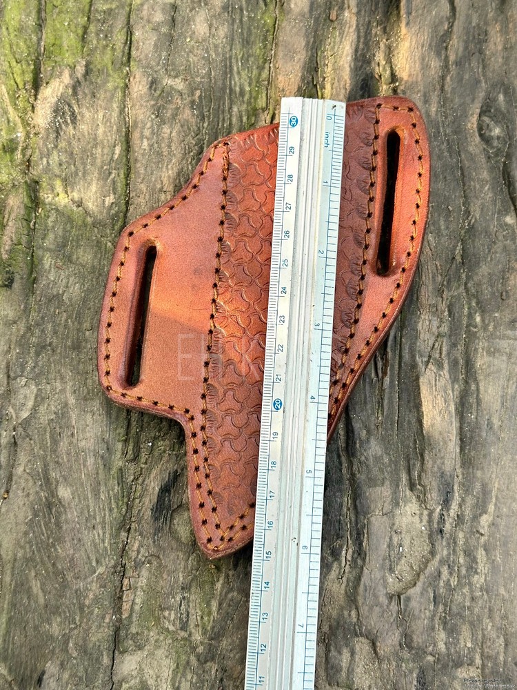 Universal 10" Fixed Blade Knife Sheath - Pure Cow Leather - Custom Engraved