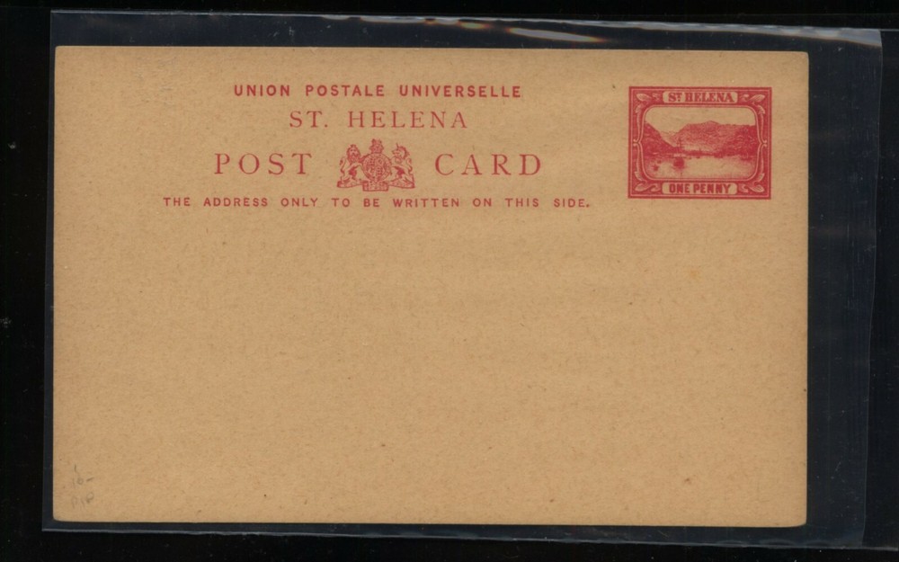 St  Helena  postal card one cent  unused pristine        PS0621