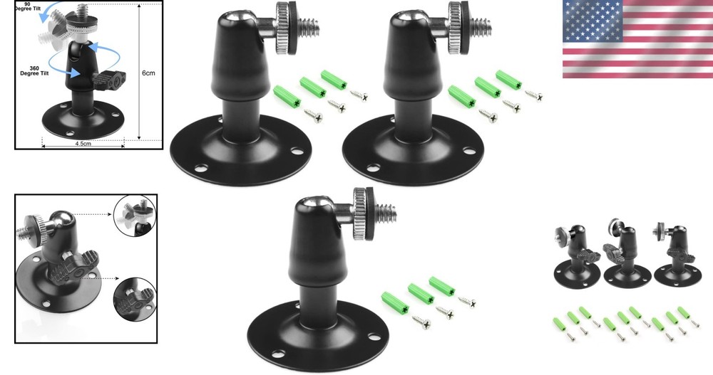 Versatile Wall Mount Bracket for Oculus Rift & Arlo Security Cameras - 3 Pack
