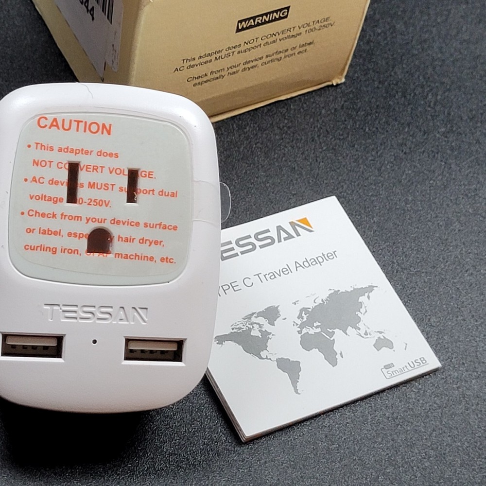 Tessan TS-AP2U-EU Travel Adapter Plug Type C