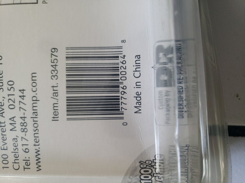 Tensor Computer Lamp Model CL2-64 NEW UNOPENED Dmg Package Only. Cool Gray