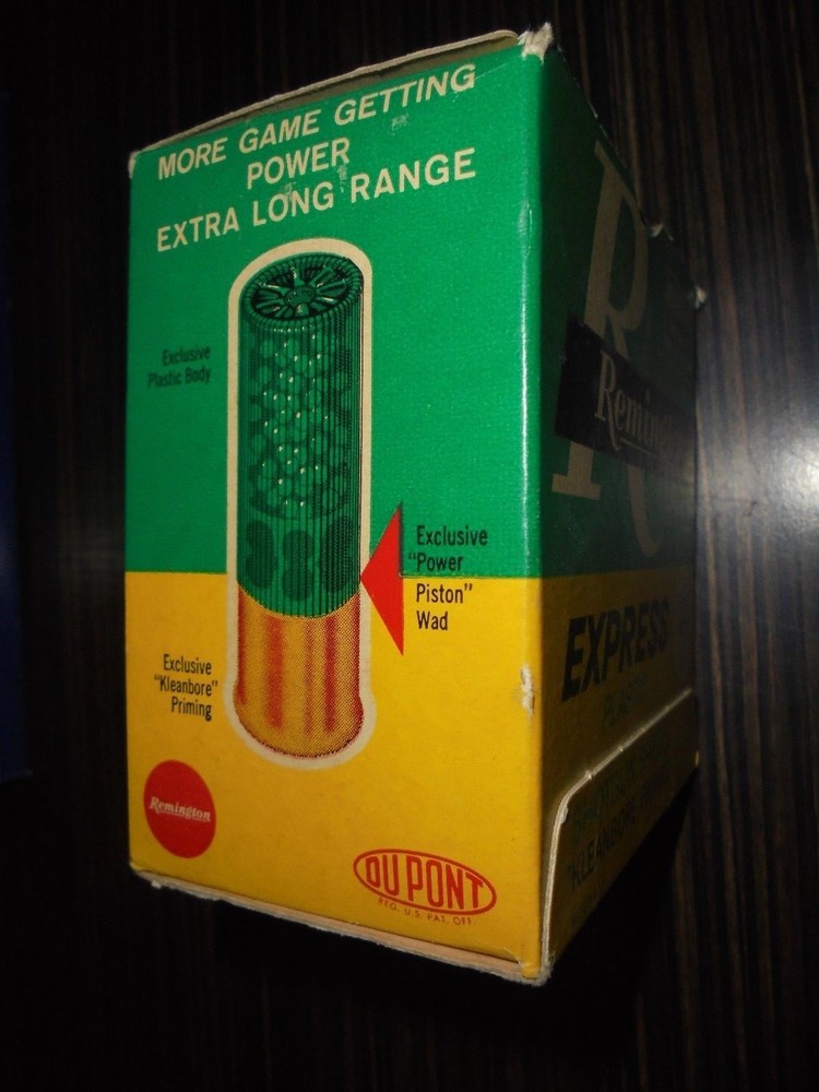 Vintage Remington 12 gage shell box, Kleanbore Priming" power piston