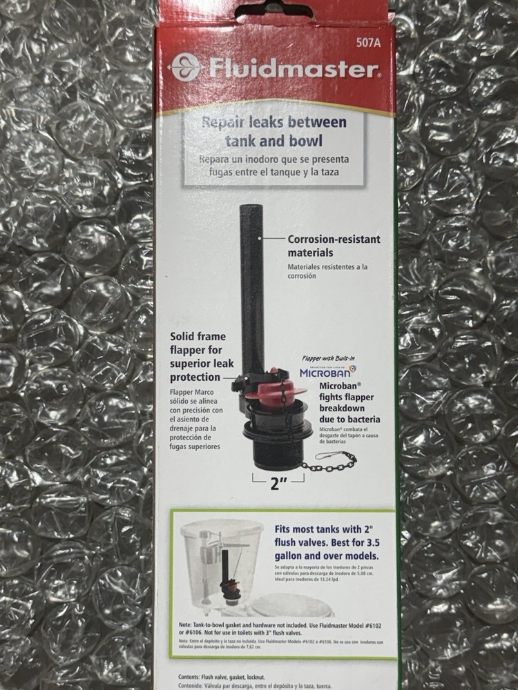 Fluidmaster 507A Toilet Flush Valve Black Plastic For Universal 2 in.