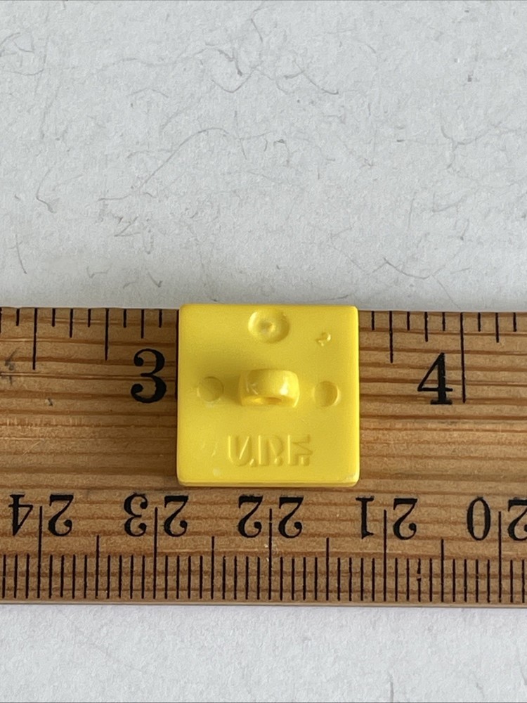 1 Yellow UPF LEGO Looking Plastic Buttons 5/8” Self Shank