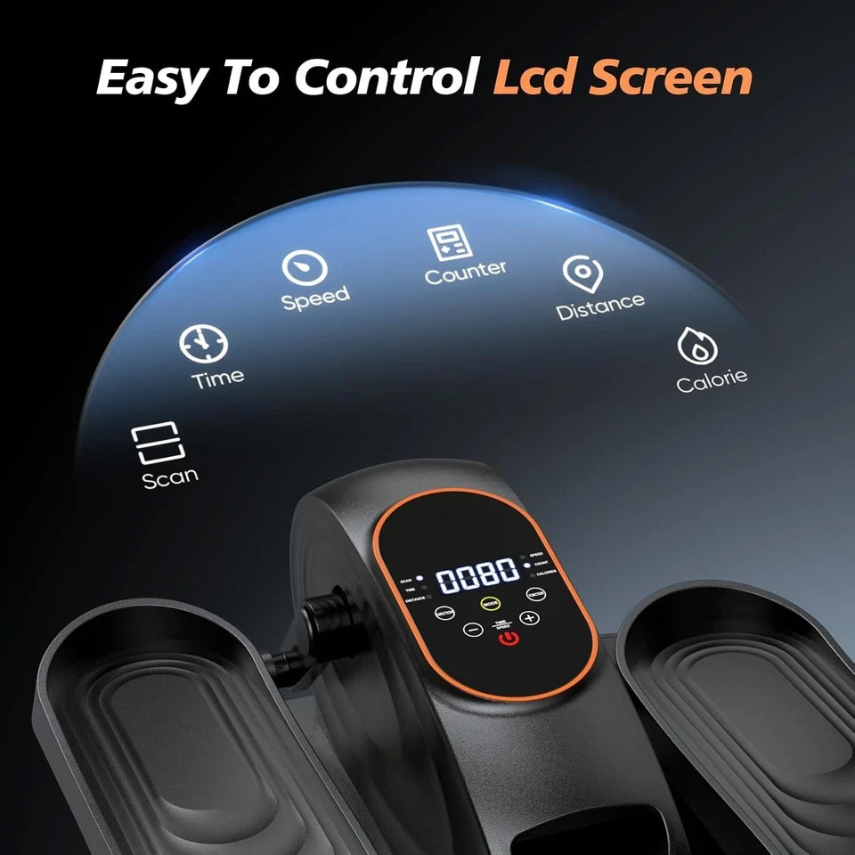 Under Desk Elliptical Motorized Leg Exerciser 15 Speeds LCD Remote Quiet