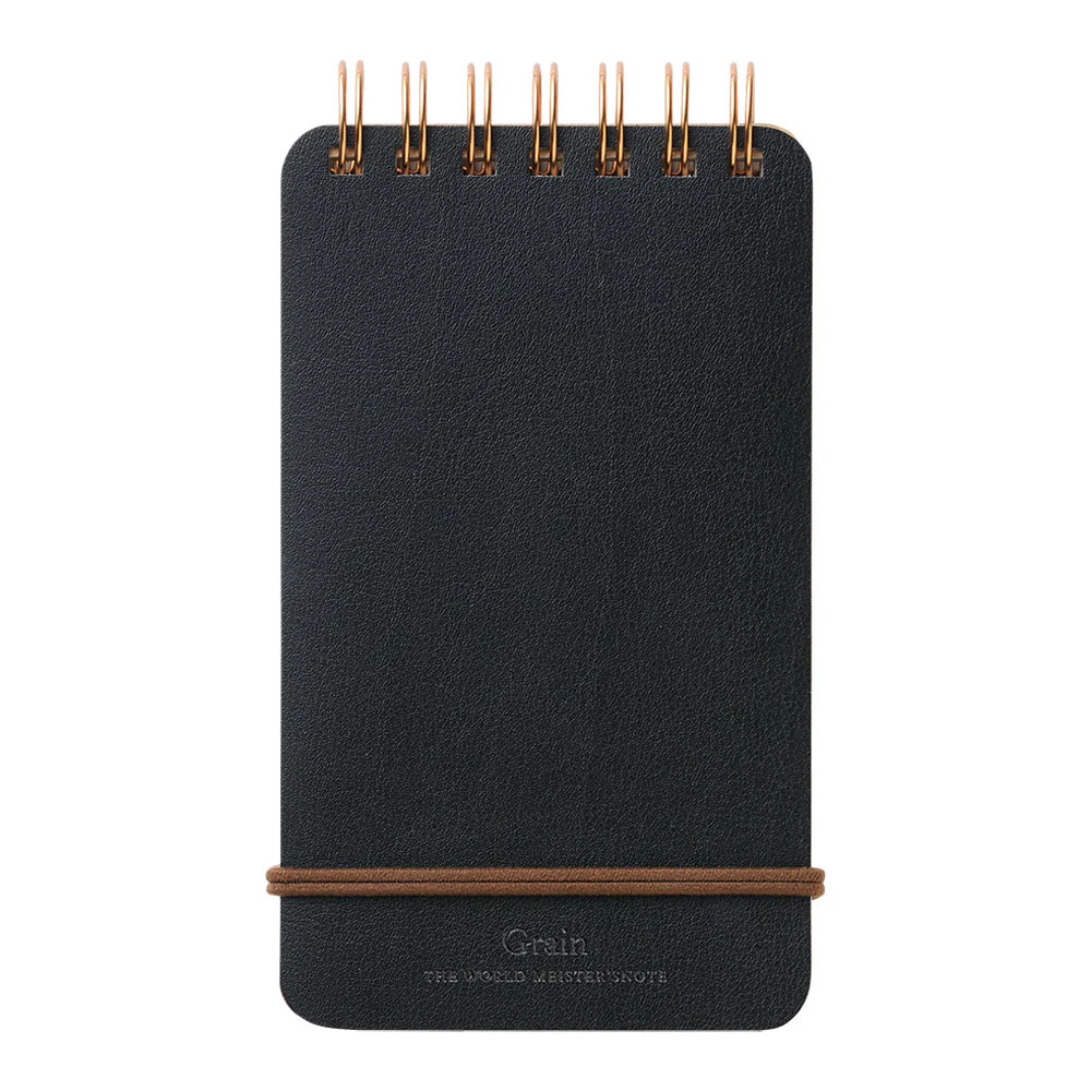 MD Grain Memo Pad Black - Pocket Size
