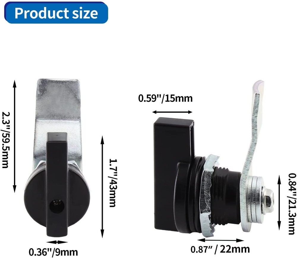 2 Pack 7 8 Inch Thumb Operated Offset Cam Lock