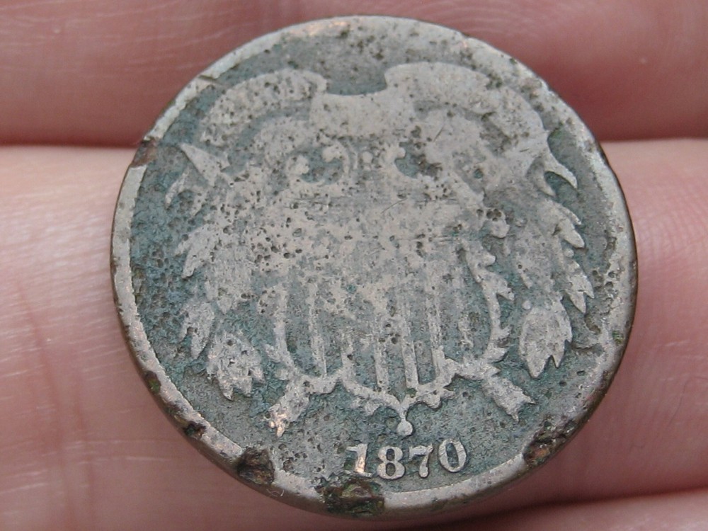 1870 U.S. Two 2 Cent Piece- Good/VG Details