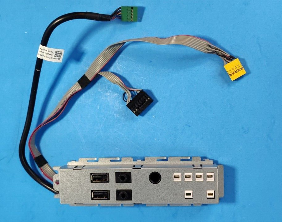 Dell OptiPlex 390 SSF Desktop 2xUSB 2.0 Port Audio Front IO Panel w/Cables 9F4N6