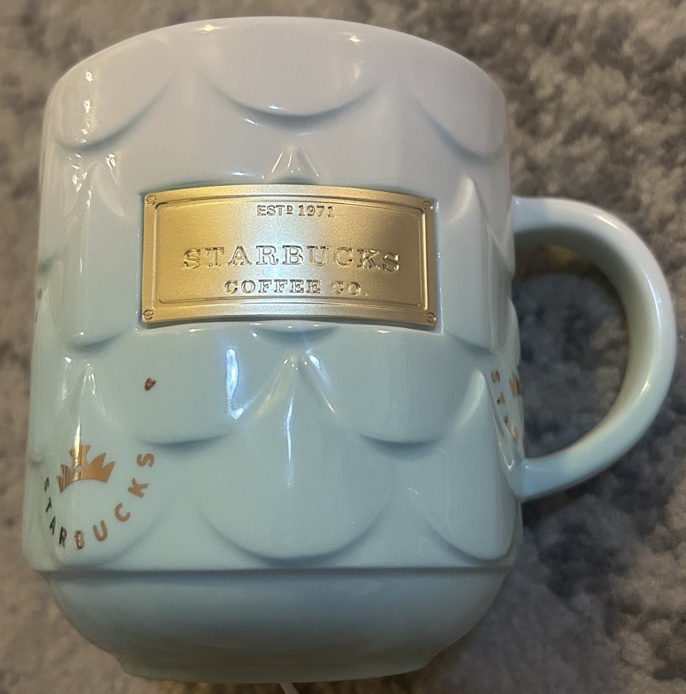 Starbucks Anniversary Seablue Collection Gradient Scale Pattern Mug 2022 385ml