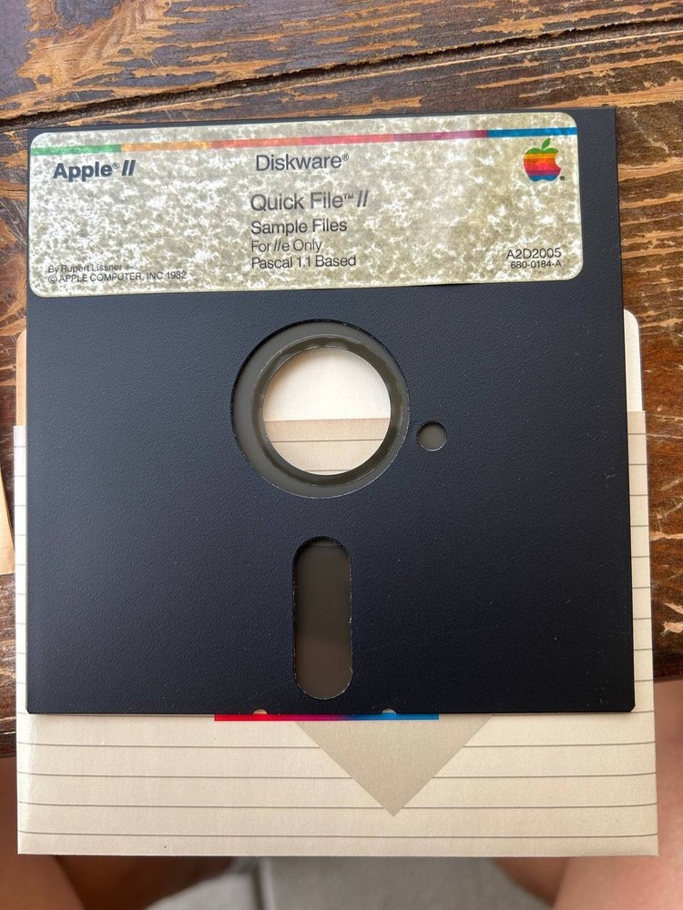 Apple II Quick File II Software with Disks. Manuals. Box. 1982 year