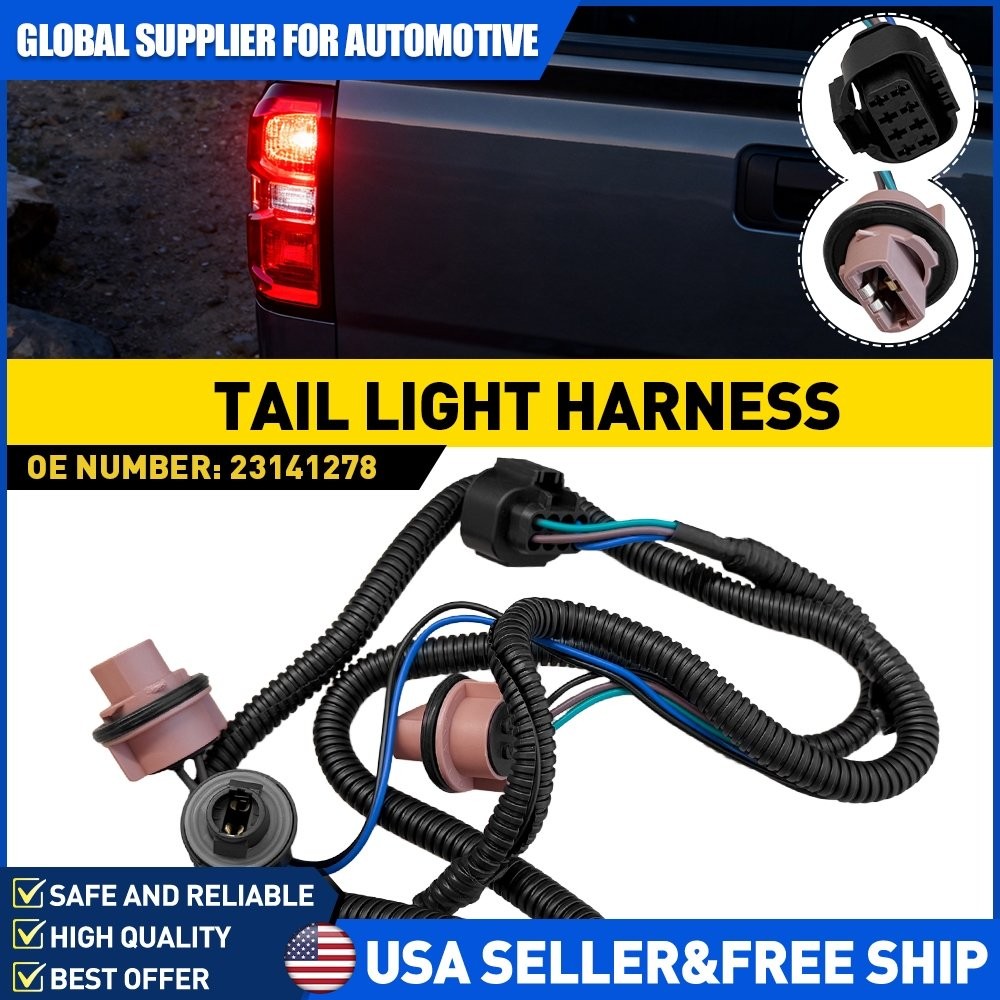 Tail Light Socket Wire Harness Driver Side For Chevy Silverado 2014-15 23141278