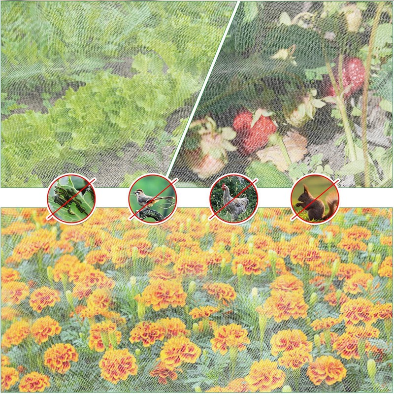Garden Netting Raised Bed Mesh Cover Drawstring Plant Fruit Protector Breathable