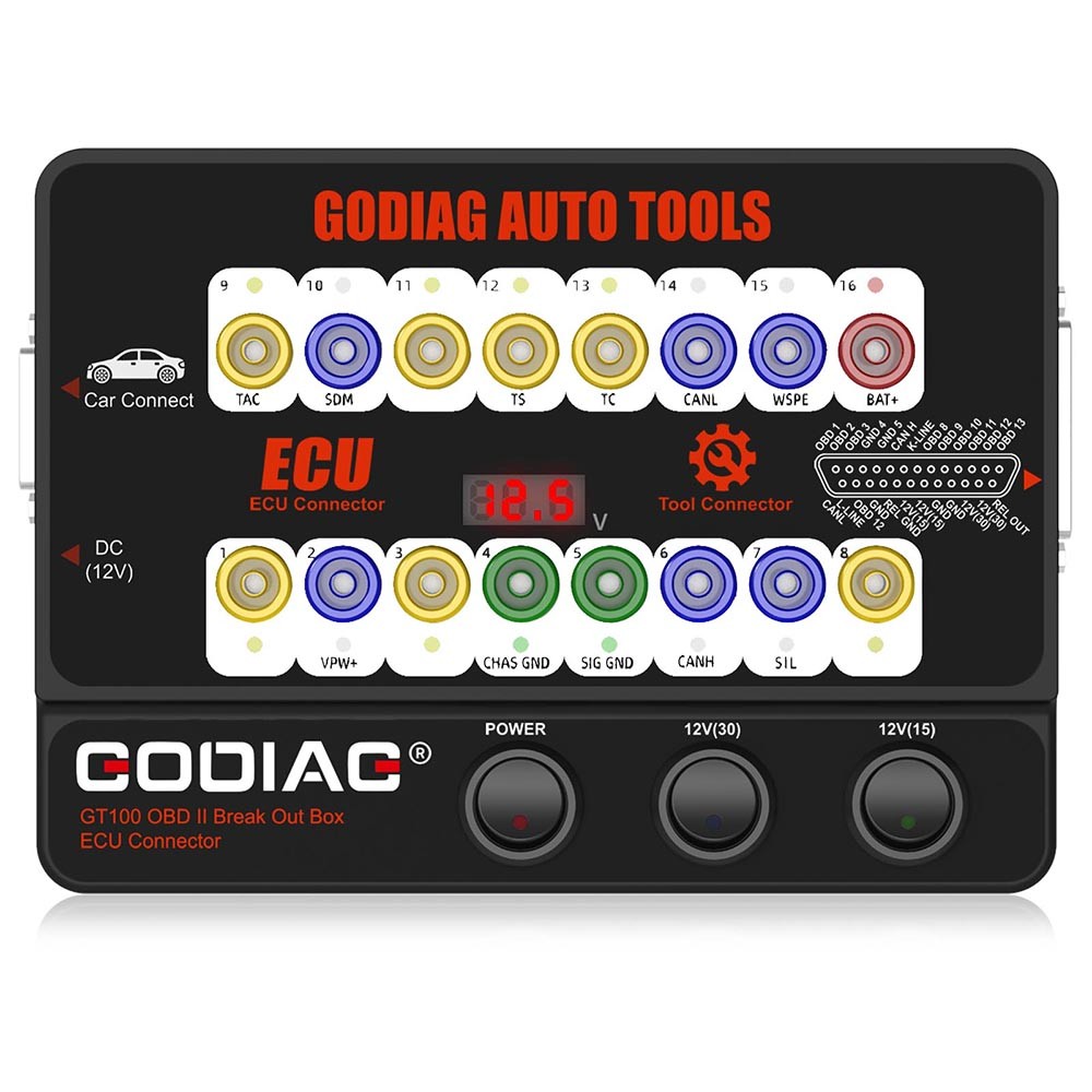 GODIAG GT100 Auto Tool OBDII Protocol Detector OBD2 Breakout Box E-C-U Connector